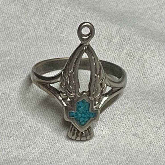Vintage Harley Davidson turquoise ring - Picture 3 of 5